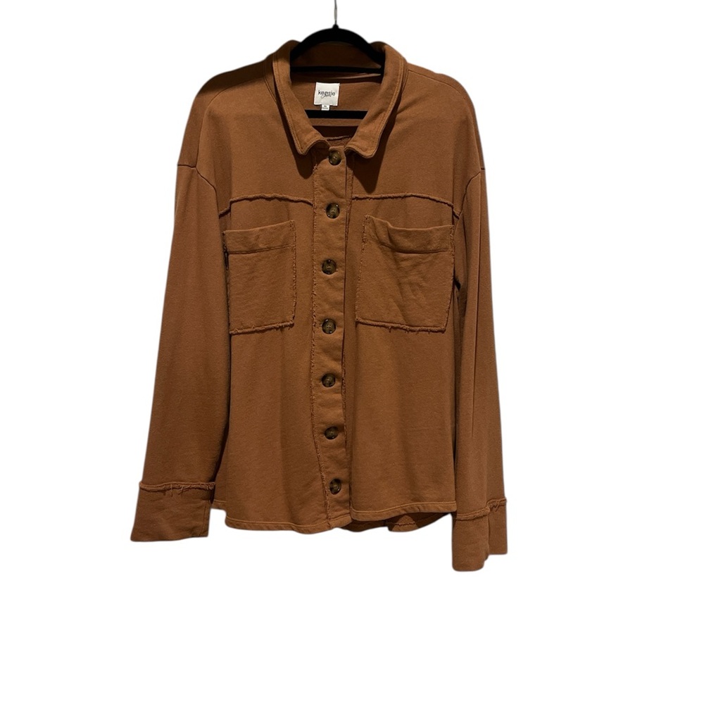 Kensie Brown Button-Up Jacket